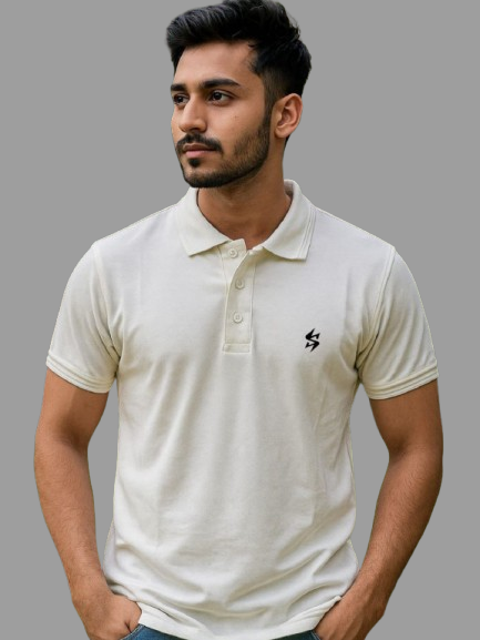 Men's Premium White Polo T-Shirt | Soft Cotton Piqué | Classic Slim Fit Regular
