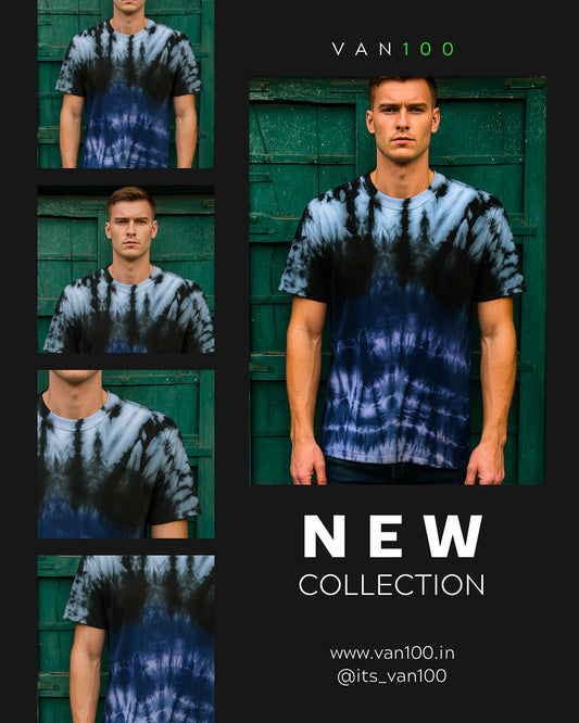 Trendy Black & Blue Tie-Dye Men’s Tee