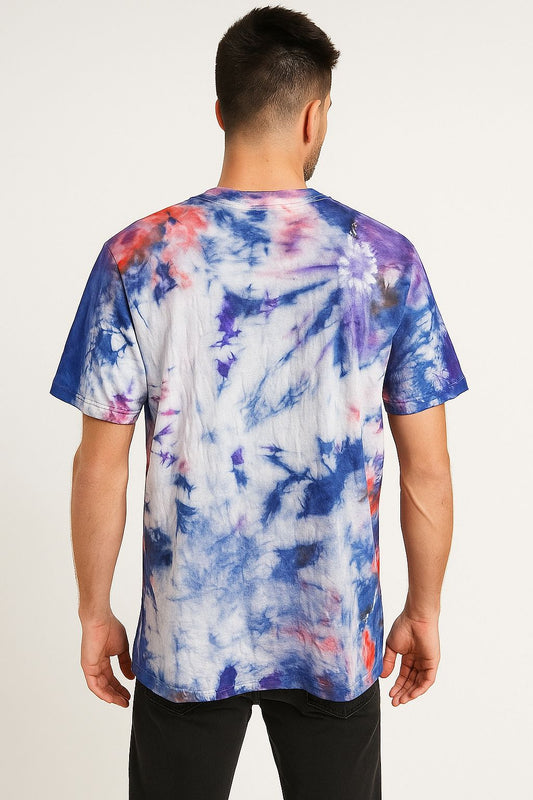 Men’s Tie-Dye Cotton T-Shirt | Casual Round Neck Half Sleeve | Multicolor Stylish Printed Tee