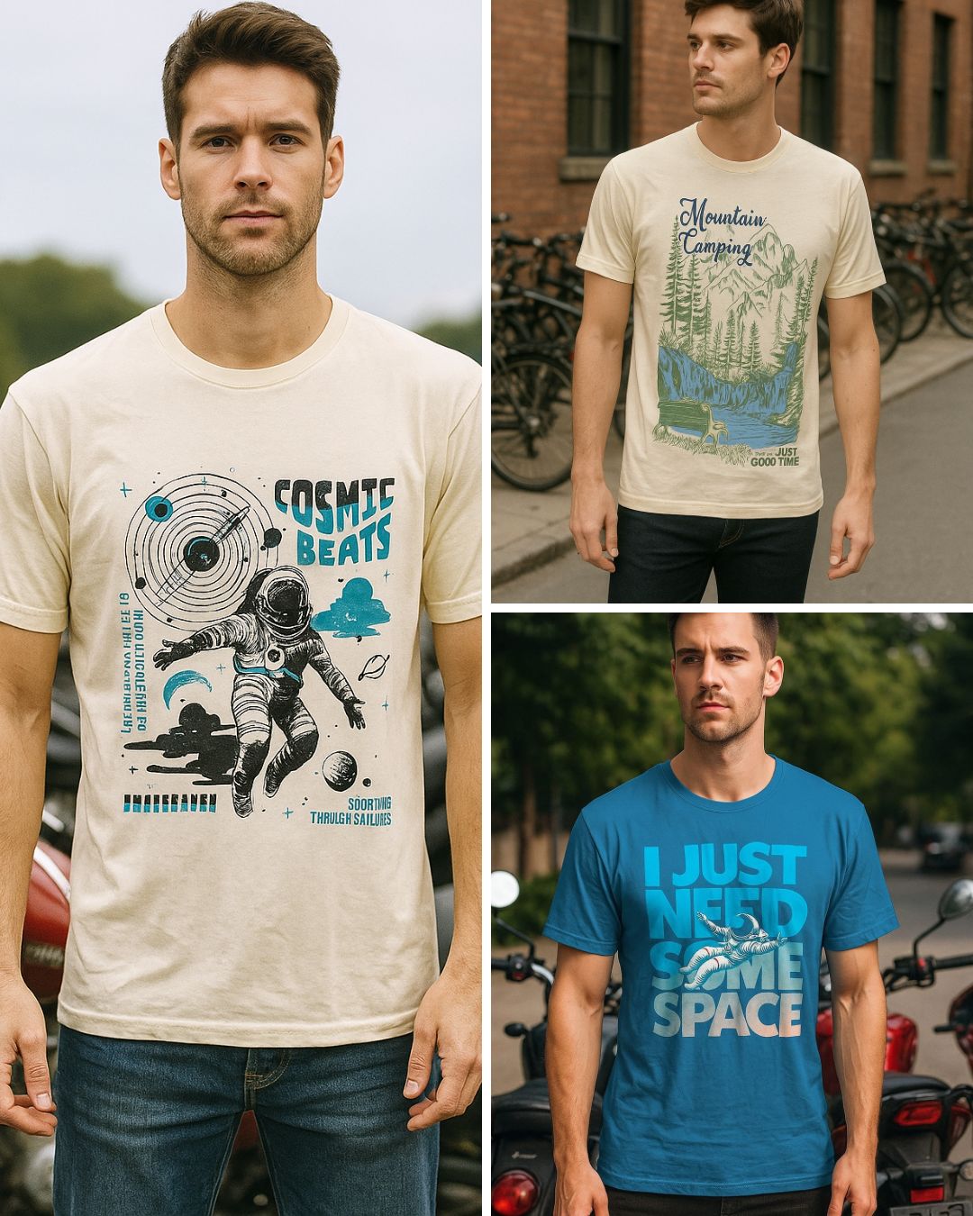 Combo Pack of 3 Stylish Printed Tee- Size 2L-1M