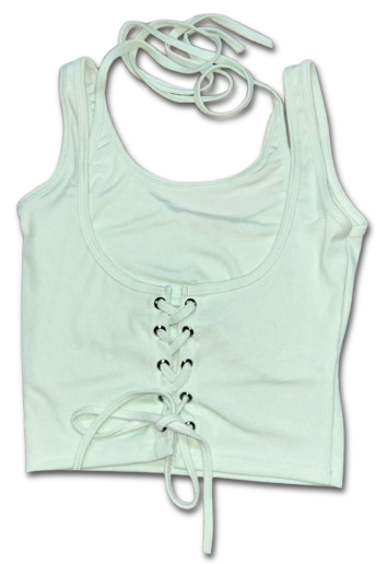 Lace-Up Halter Crop Top
