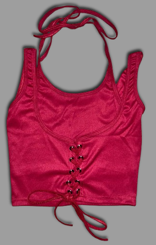 Lace-Up Halter Crop Top